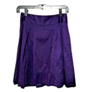 The Limited Deep Amethyst Purple Pleated A-Line Cotton Skirt Size XS